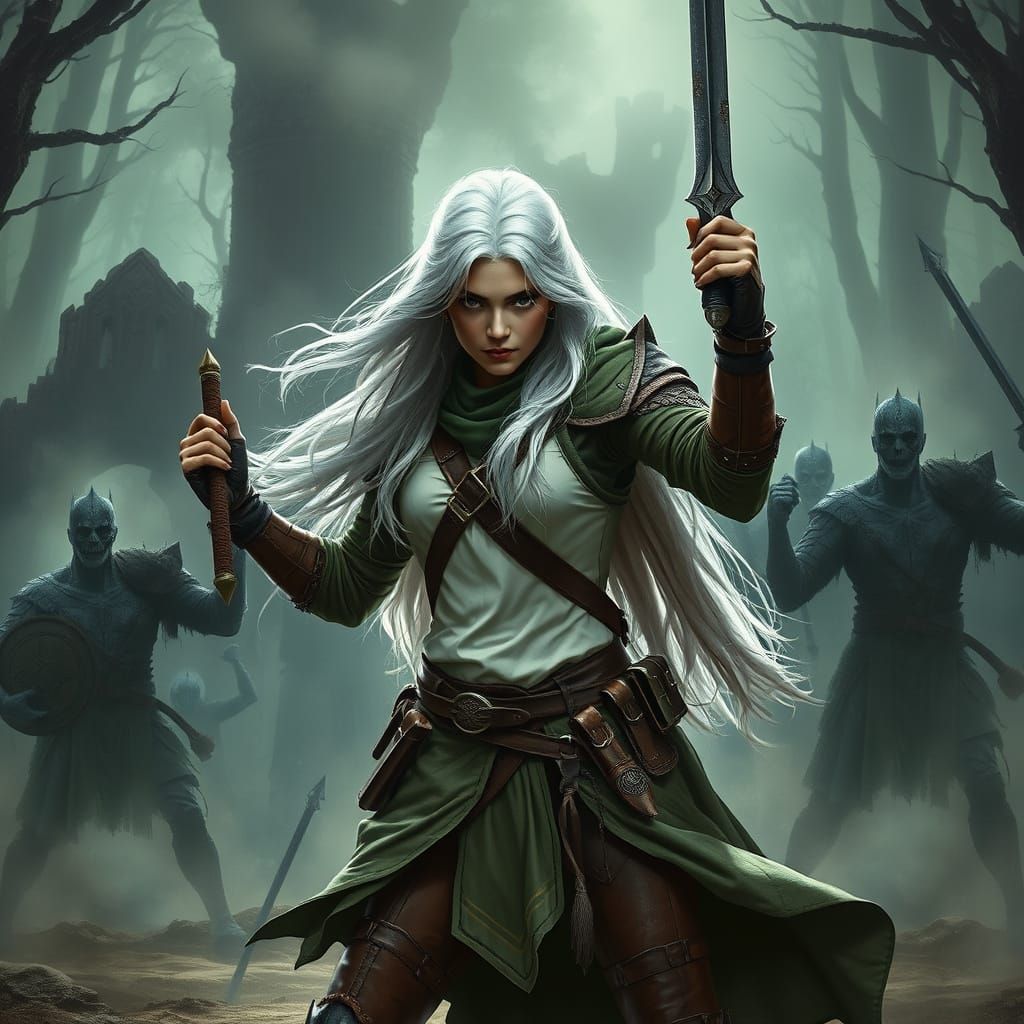 Ethereal Female Ranger Embarks into Mystical Battle