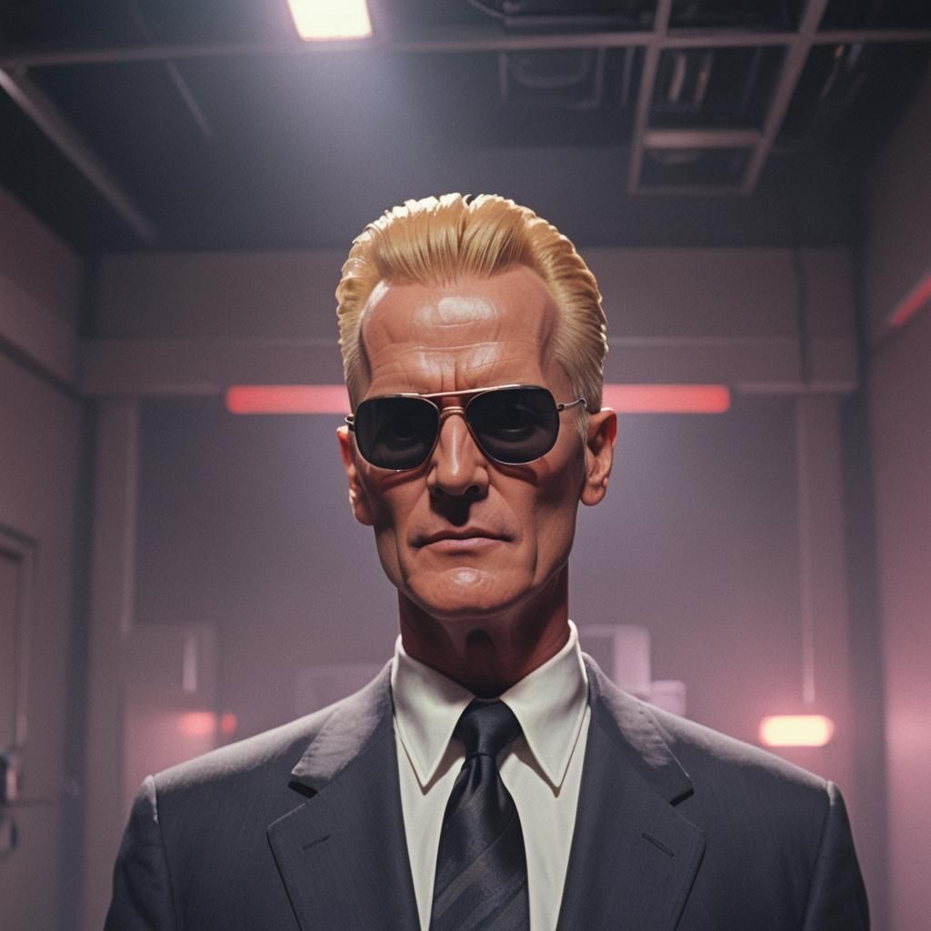 Max Headroom Film Still in Cinematic Lighting