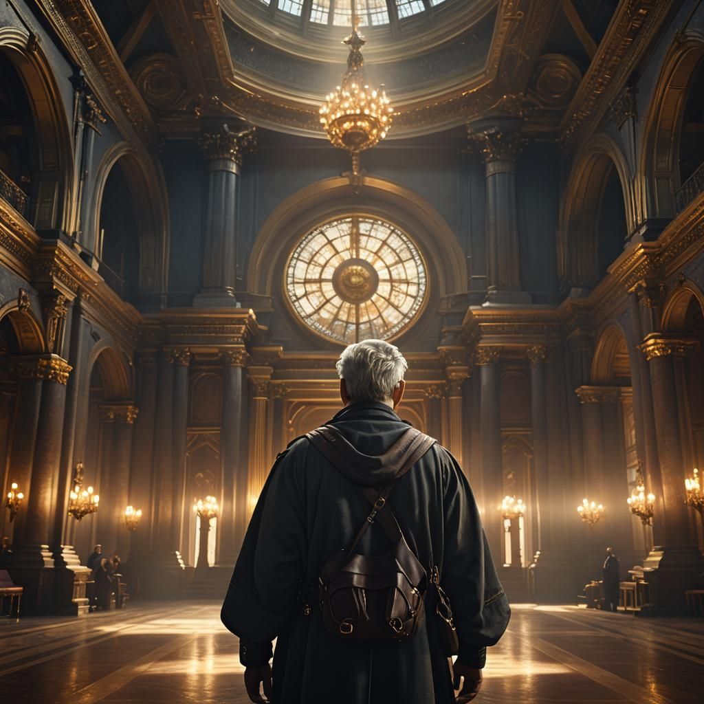 Weary Mayor in Grand Chamber: Digital Art