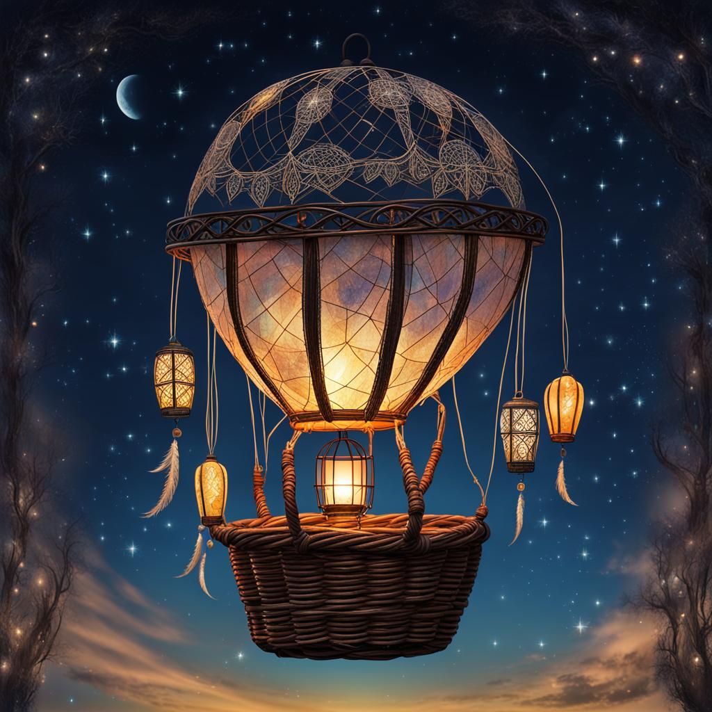 Wishing Lantern Hot Air Balloon Dreamcatcher