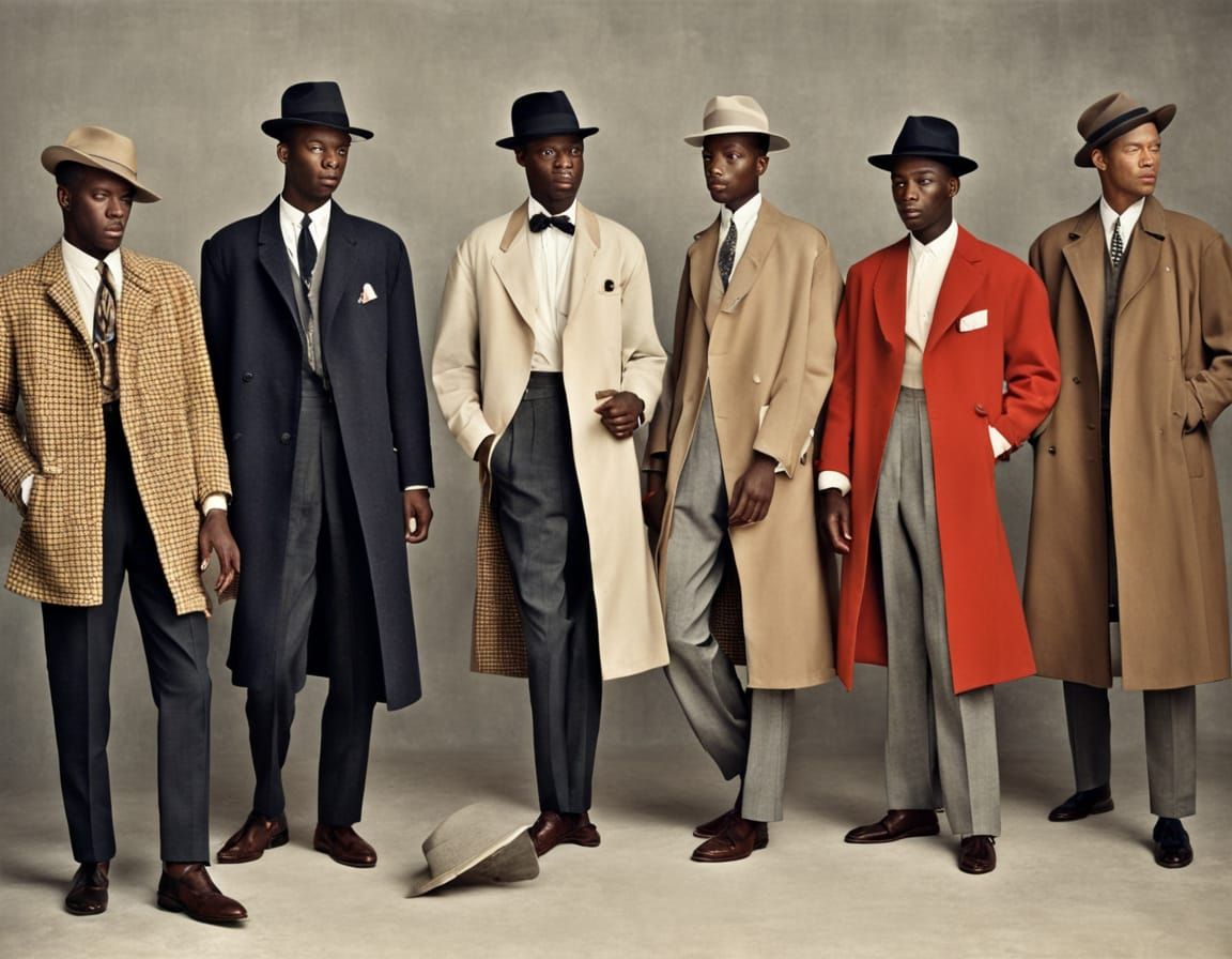 1950s Black Men's Fashion: Vintage Portrait