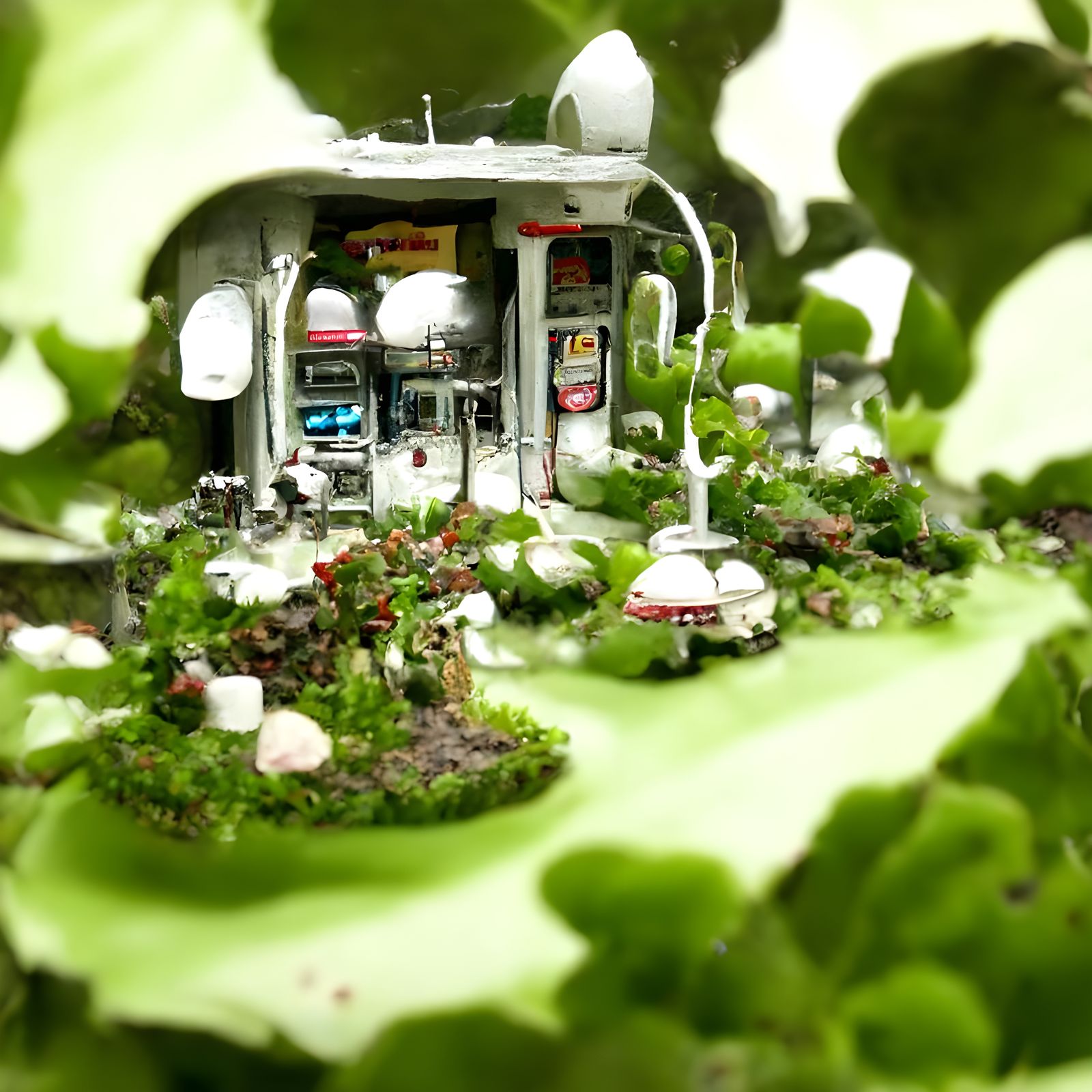 Overgrown 1950s Diner in Fairy Wonderland