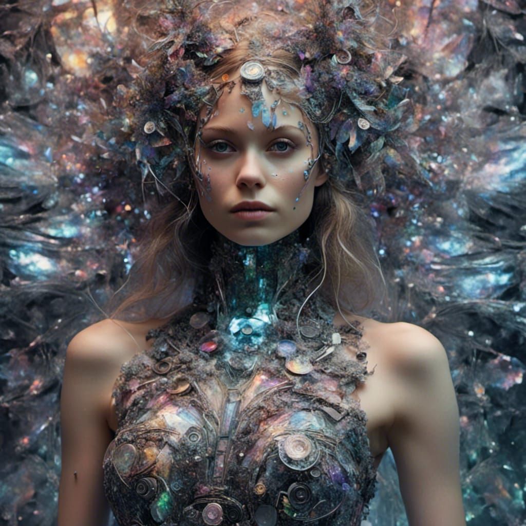 Futuristic Rave Fashion: Dress of Car and Computer Parts