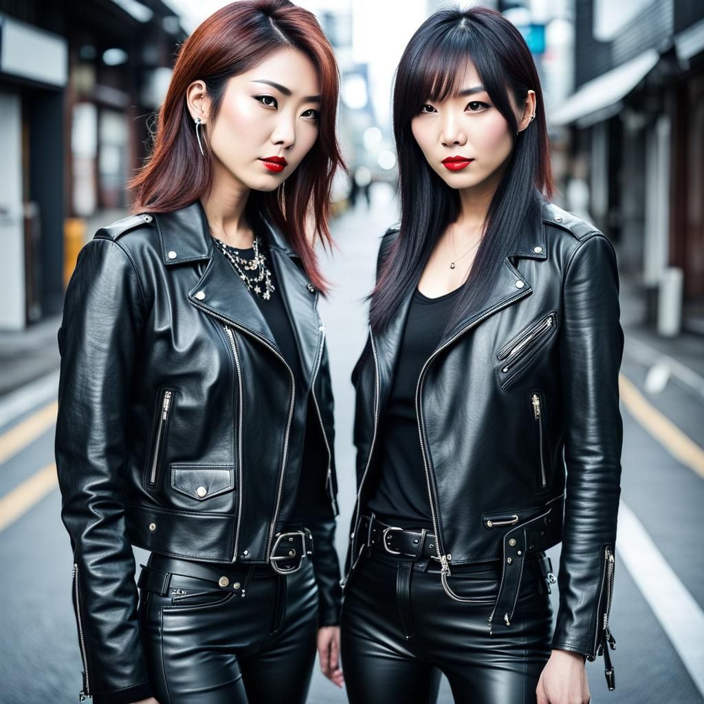 Japanese Rock Style Photoshoot with Leather Fashion