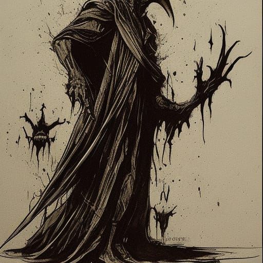 Dark Academia Skull and Raven Horror Art