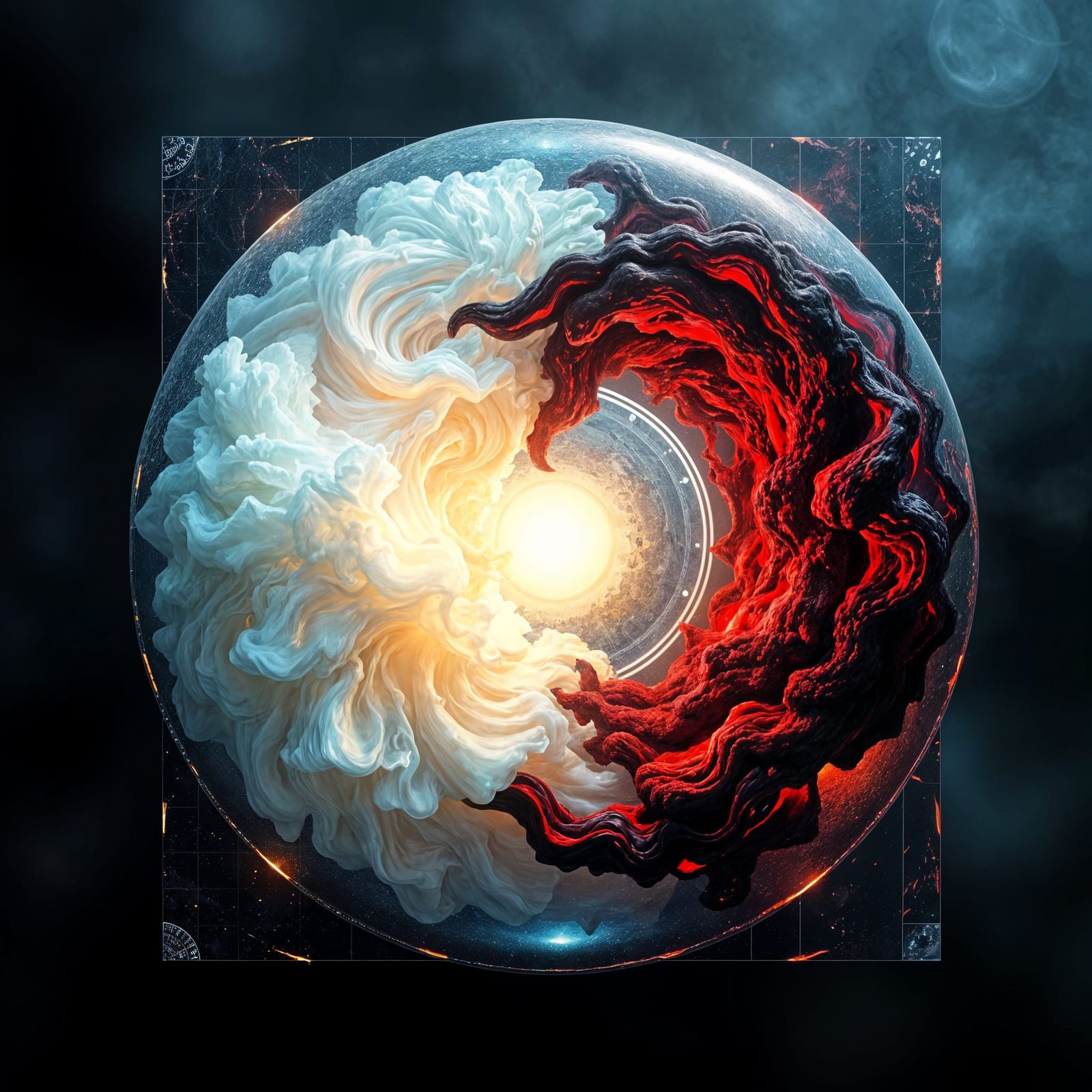 Love and Hate Collide: Futuristic Elemental Sphere