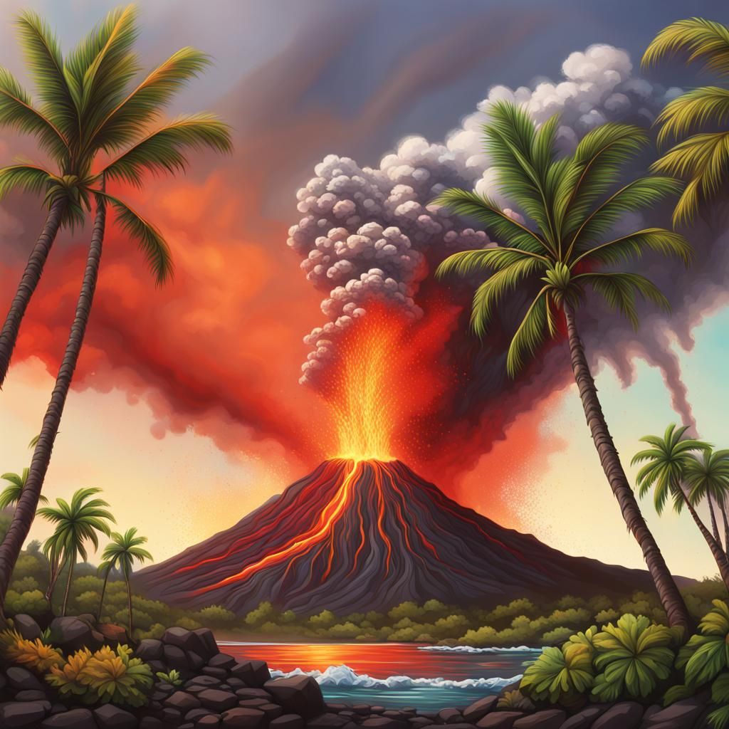 Erupting Volcano in Hawaii National Park