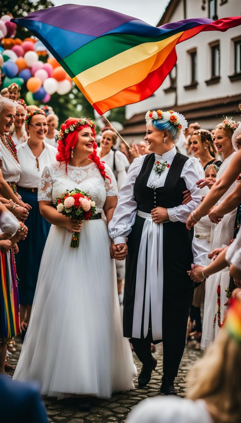 Polish LGBT Wedding with Folk Costume Elements