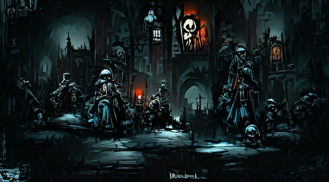 Film Noir Darkest Dungeon Concept Art in 16k