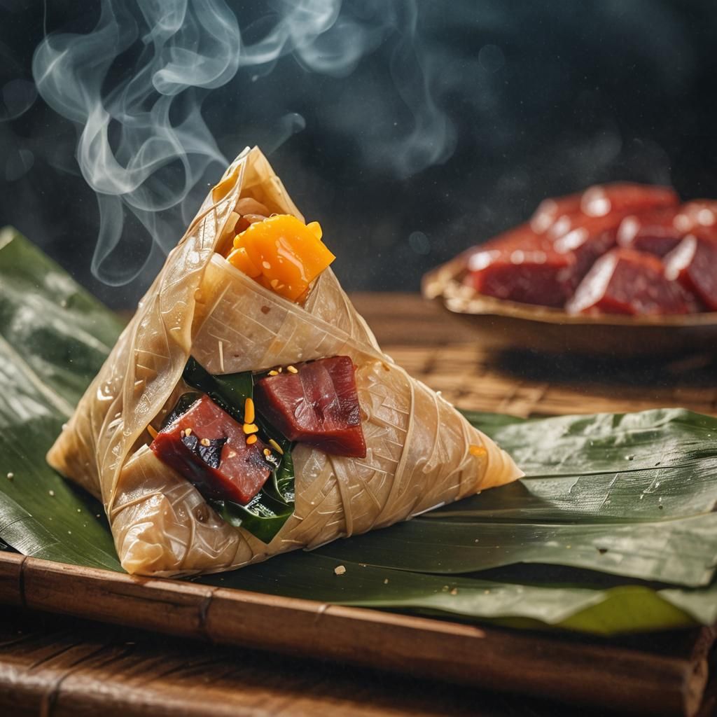 Detailed 3D Anime Art of a Zongzi Dumpling