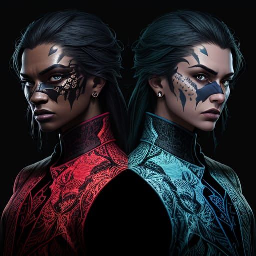 High Contrast Faces in Hyperrealistic Concept Art