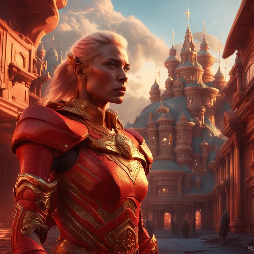 Fitness Model in High Fantasy Cinematic Digital Painting