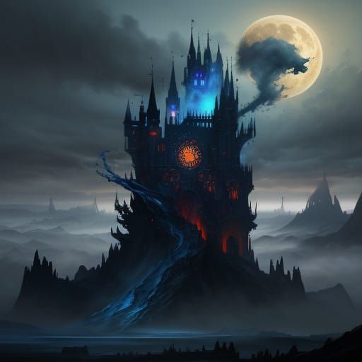 Fantastical Silhouette Art in Deep Color