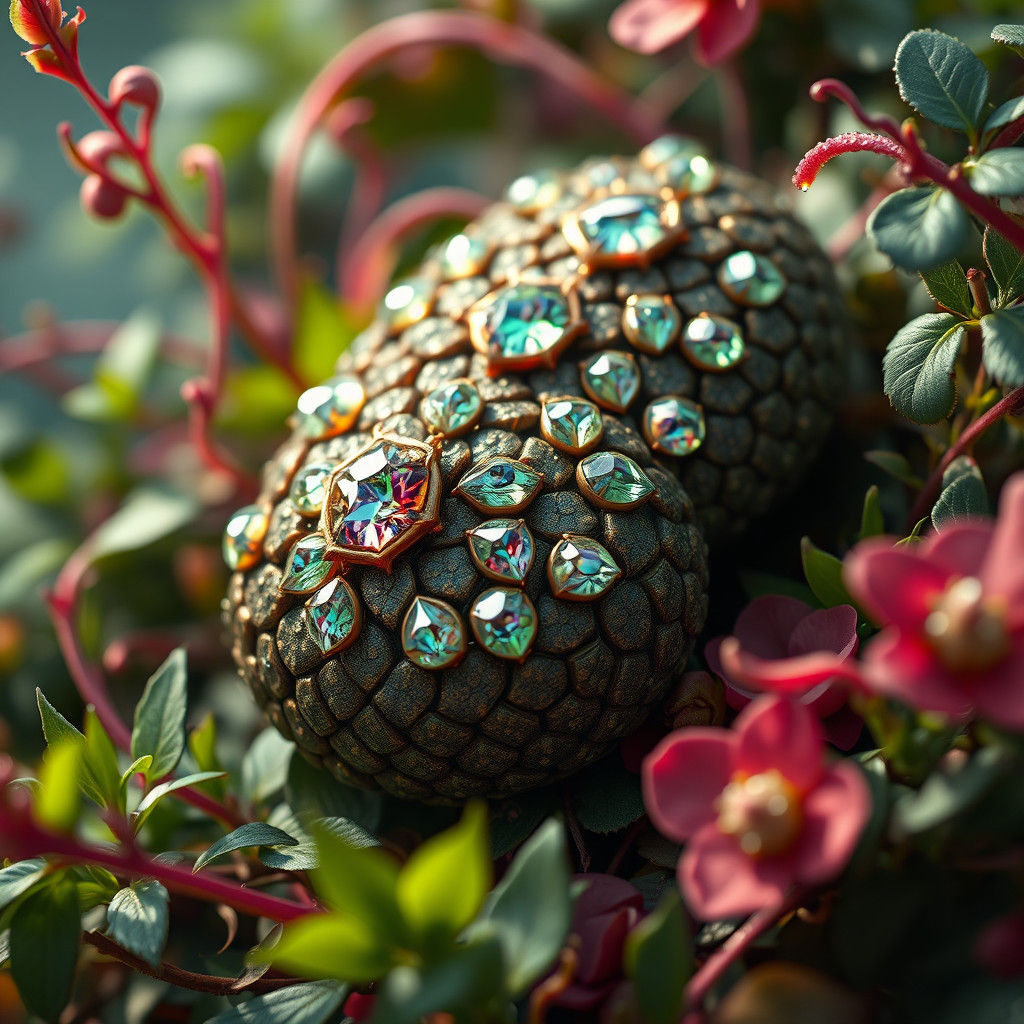 Serpentine Scale Combs with Gemstones in Fantasy Style