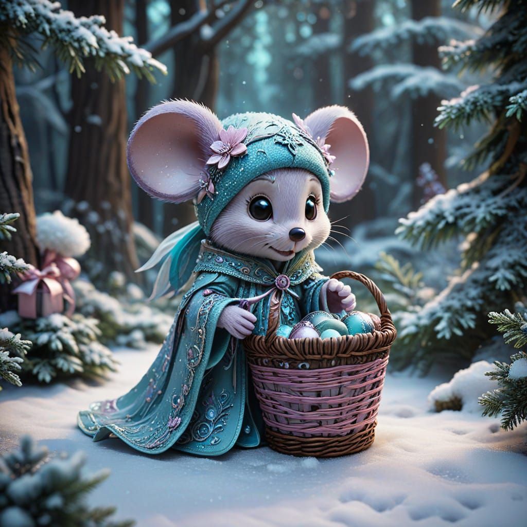 Disney-Style Snow Maiden Gift Bringer in Winter Wonderland