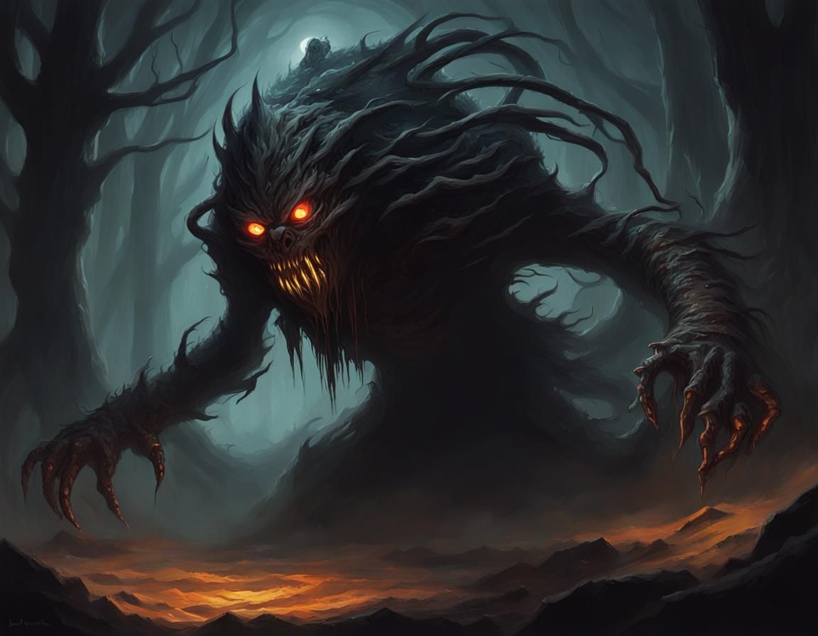 Sinister Shadow Monster from the Abyss