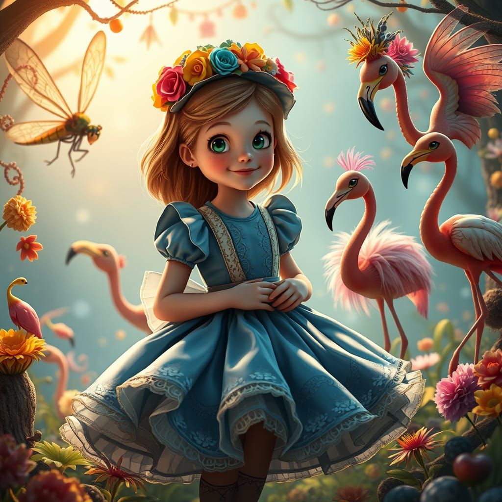 Surreal Wonderland Whimsy in Vibrant, Dreamlike Art