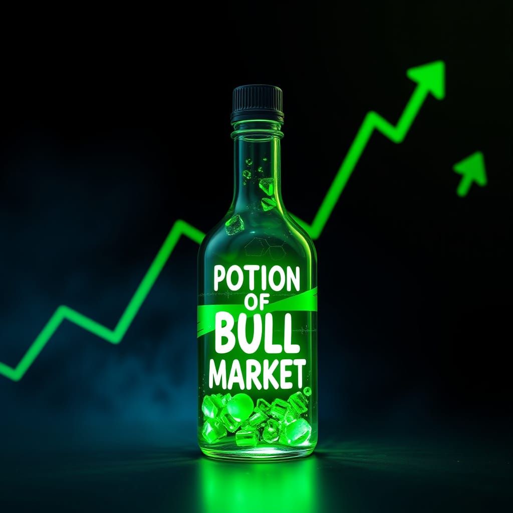 Potion of Bull Market in Synthwave Style