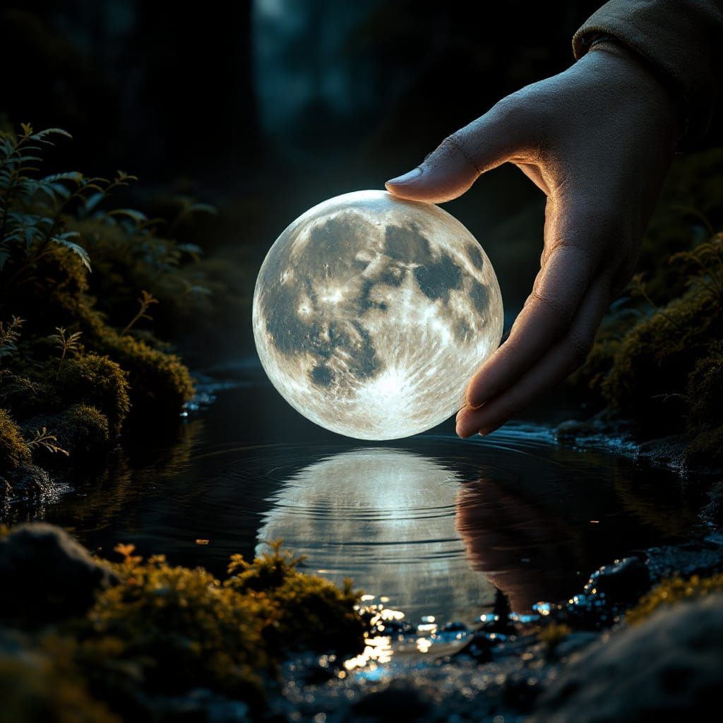 Magical Moon Placement in Mystical Forest