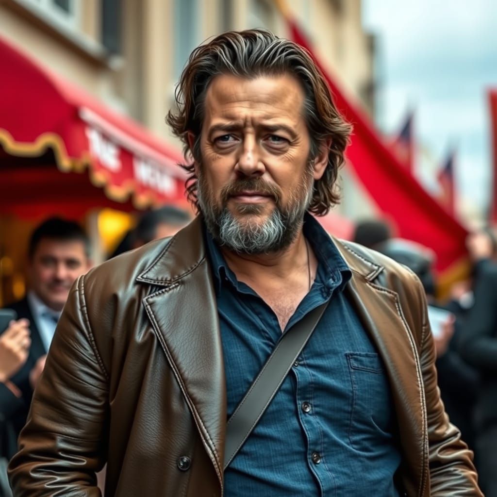 Russell Crowe Portrait in Classic Film Style