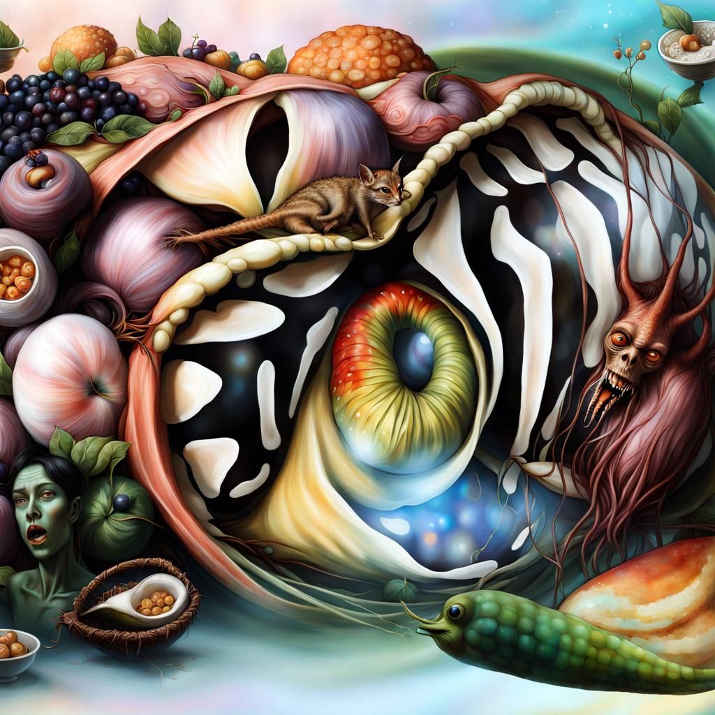 Dreamlike Alien Feast in Magical Realism Style