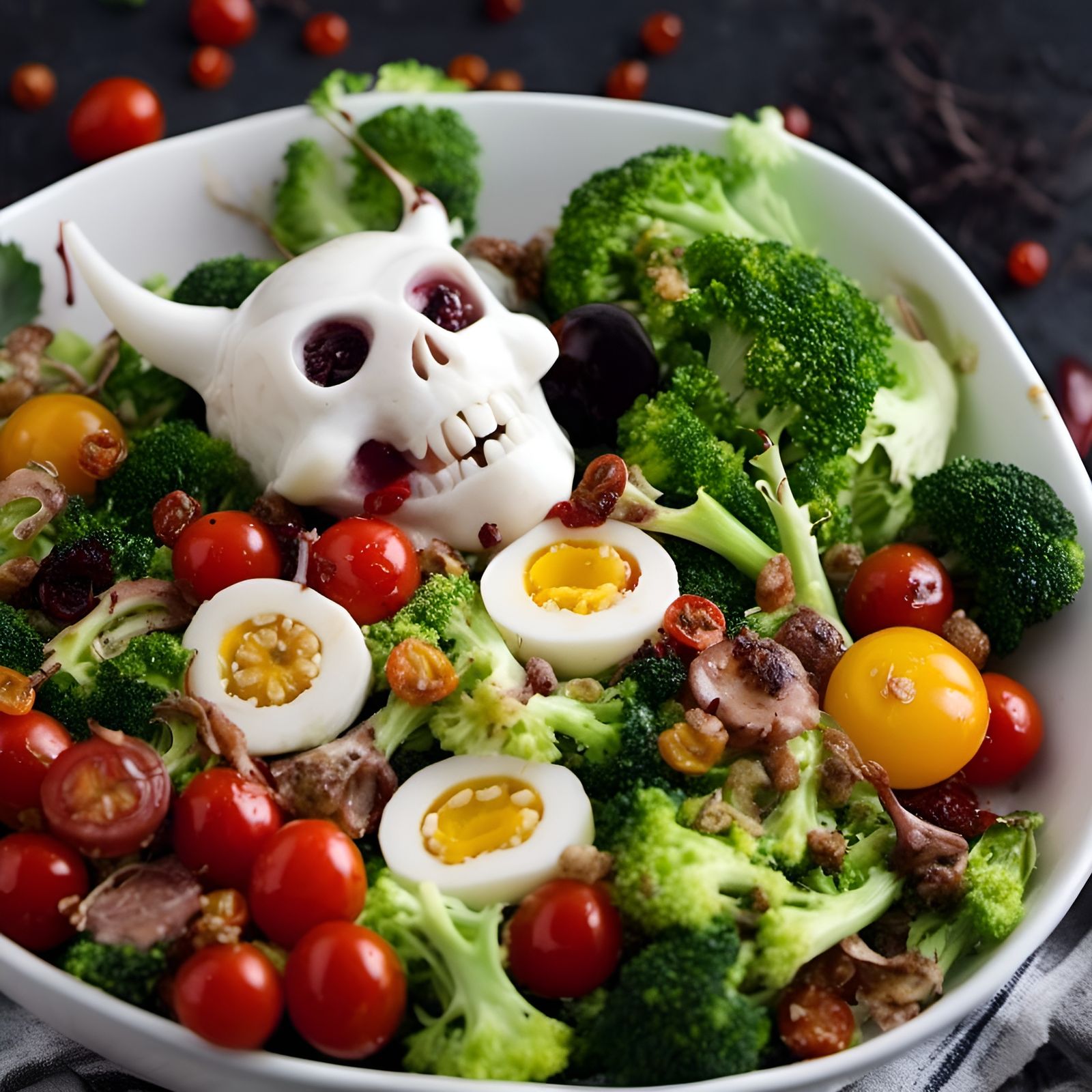 Horrific Halloween Salad with Human Body Parts