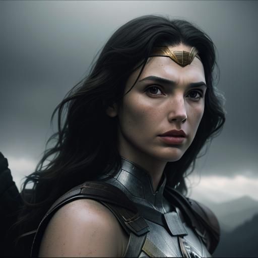 Gal Gadot Heroic Portrait in Cinematic Style