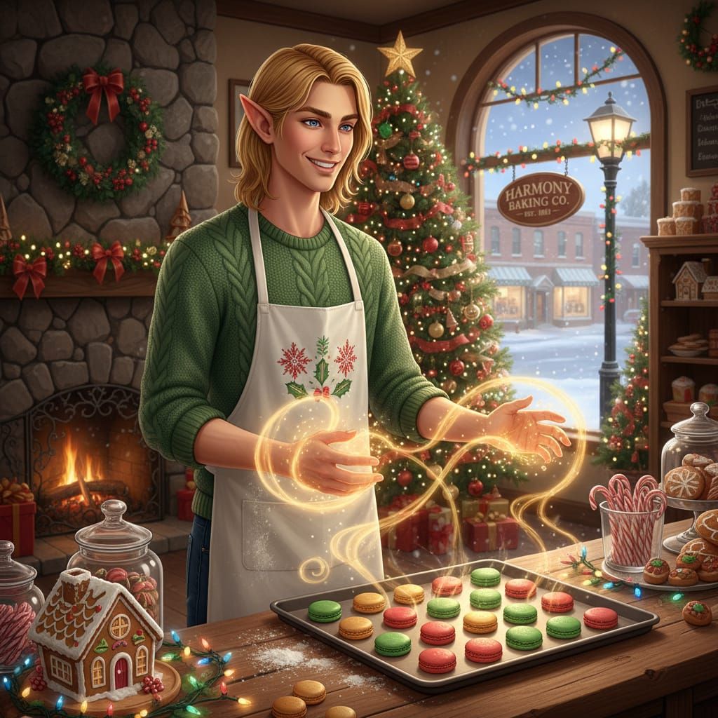 Elf Baker Casts Spell on Christmas Macaroons