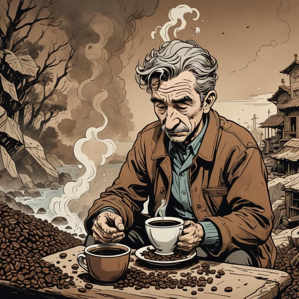 Coffee Island Outcast in French Bande Dessinee Style