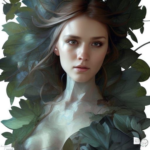 Leaf and Stick Elf Portrait in 8k Resolution