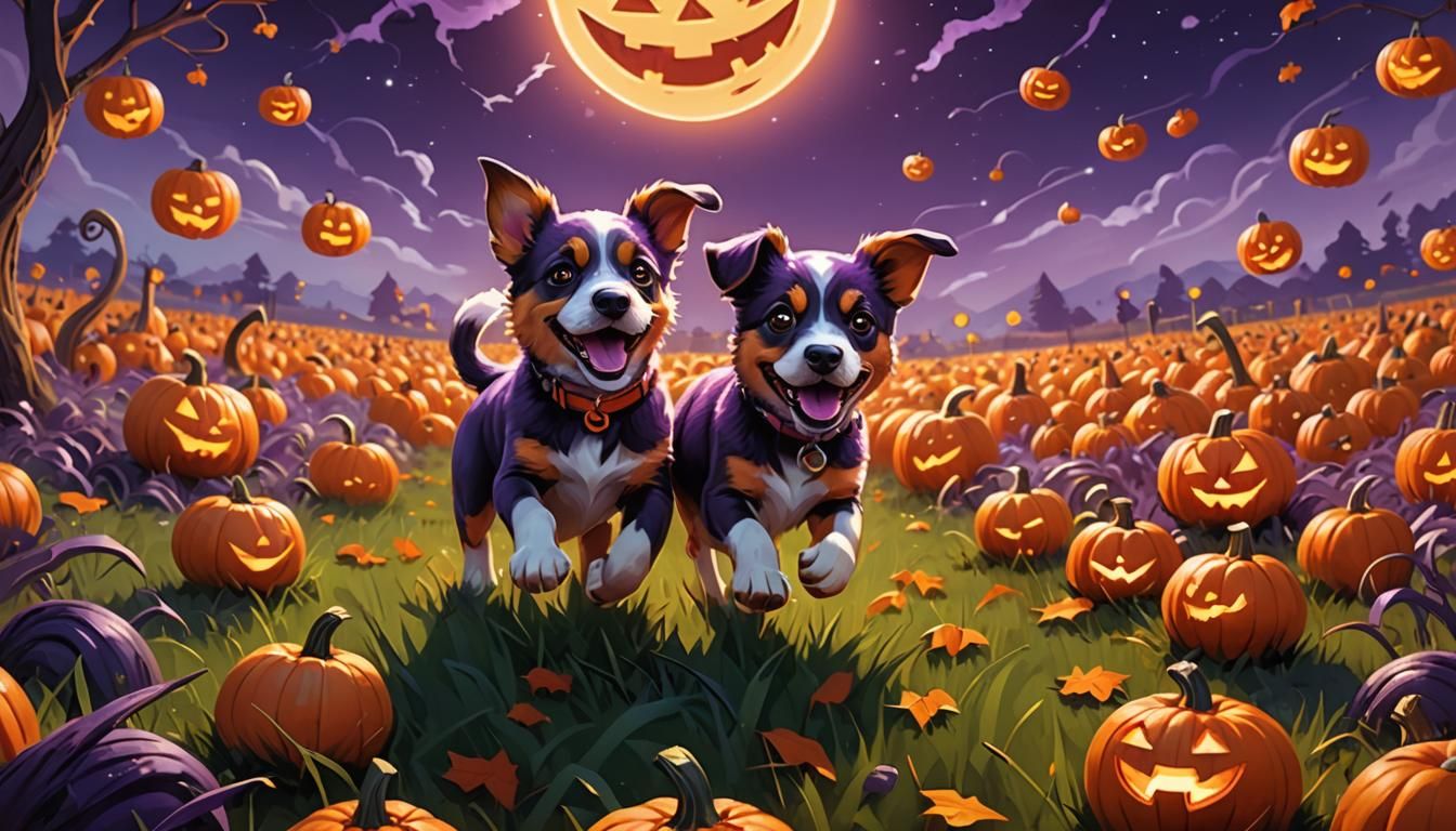 Pumpkin Puppy in Pixar-Inspired 3D Art