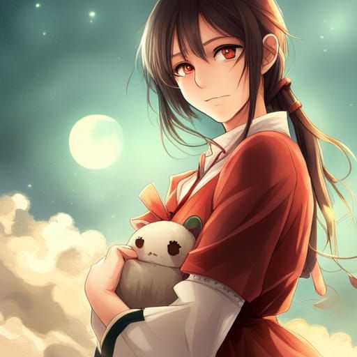 Beautiful Woman in Anime Key Visual Style