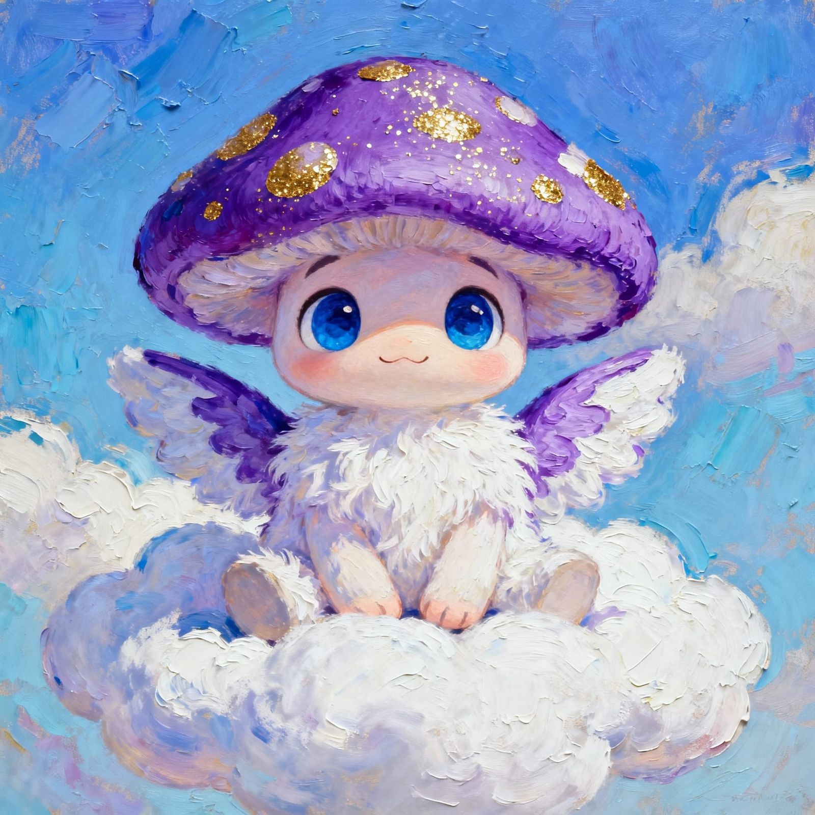 Cute Fluffy Mushroom Character in Disney Animation Style