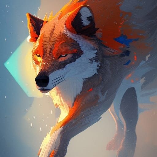 Hyperdetailed Pixel Wolf Concept Art in 8k