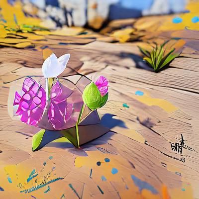 Beautiful Detailed Flower in Pop Art Style