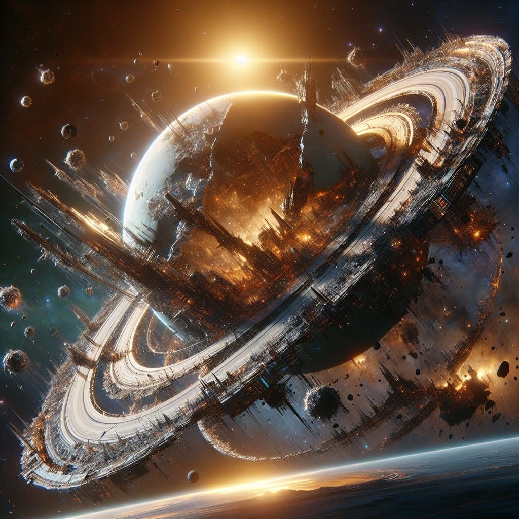 Civilization Thriving on Shattered Ringworld