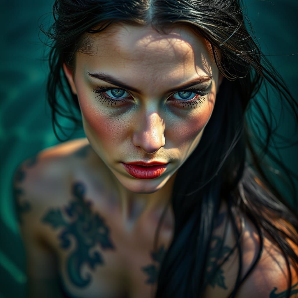 Hyperrealistic Witch Portrait in Sunlit Clearing