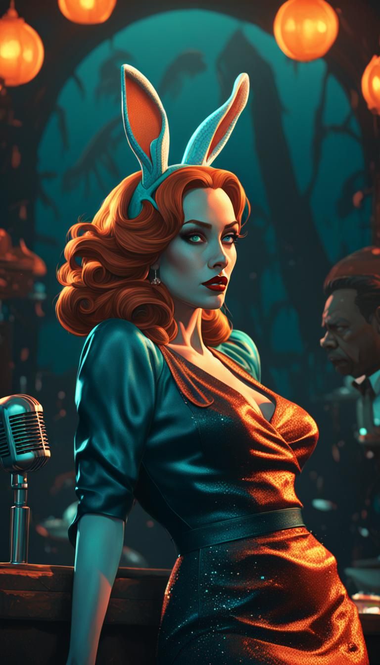 Jessica Rabbit Film Noir Singer in 8k