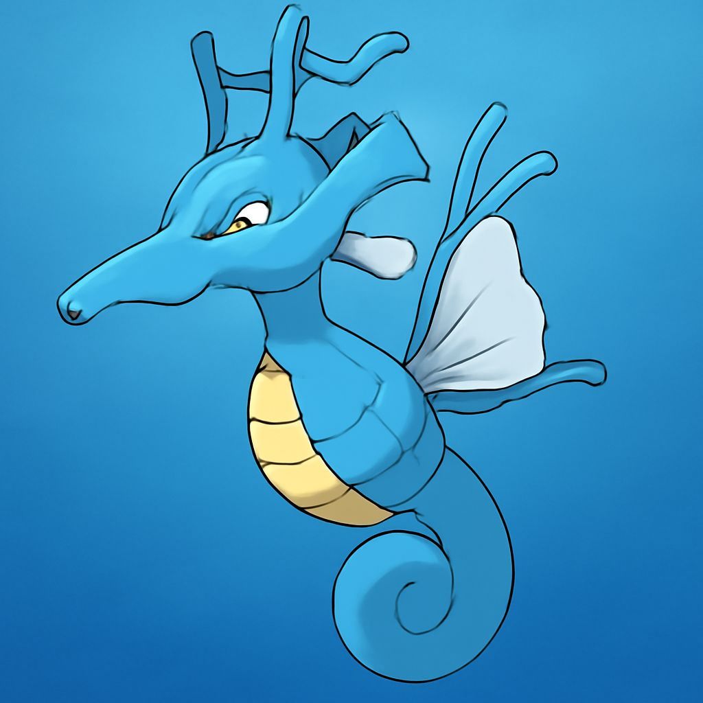 Majestic Kingdra Pokemon in Vibrant Style