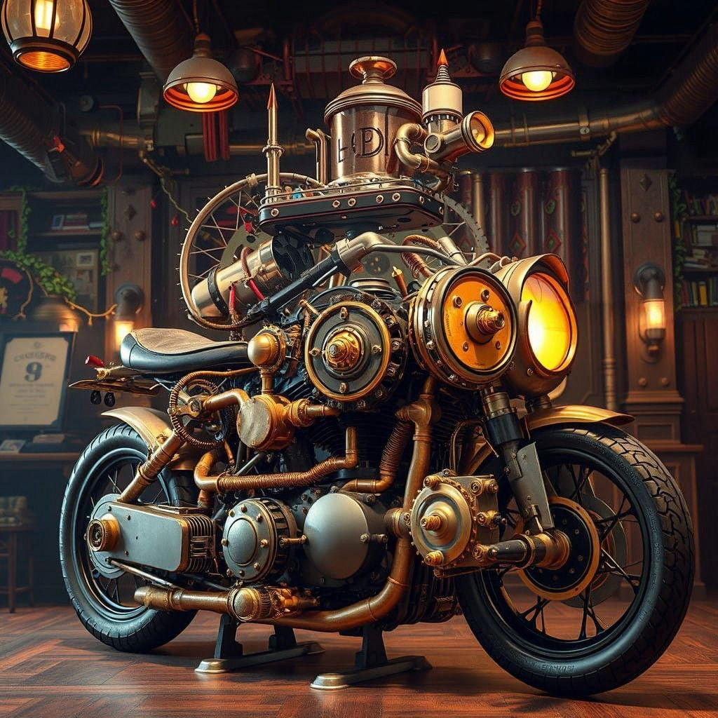 Steampunk Engine at Crusaders Motor Cycle Club Headquarters