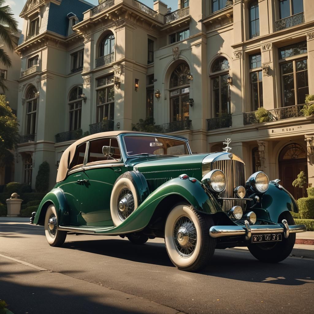 Diamond-Encrusted Bentley in Art Deco Mansion