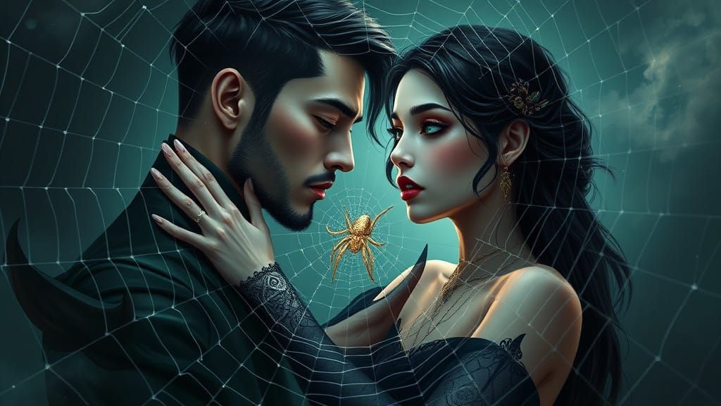Ethereal Gentleman Ensnared in a Beuatiful Woman's Webwork
