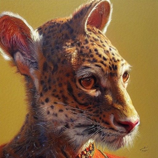 Animal Portrait in Clothes as Oil Painting