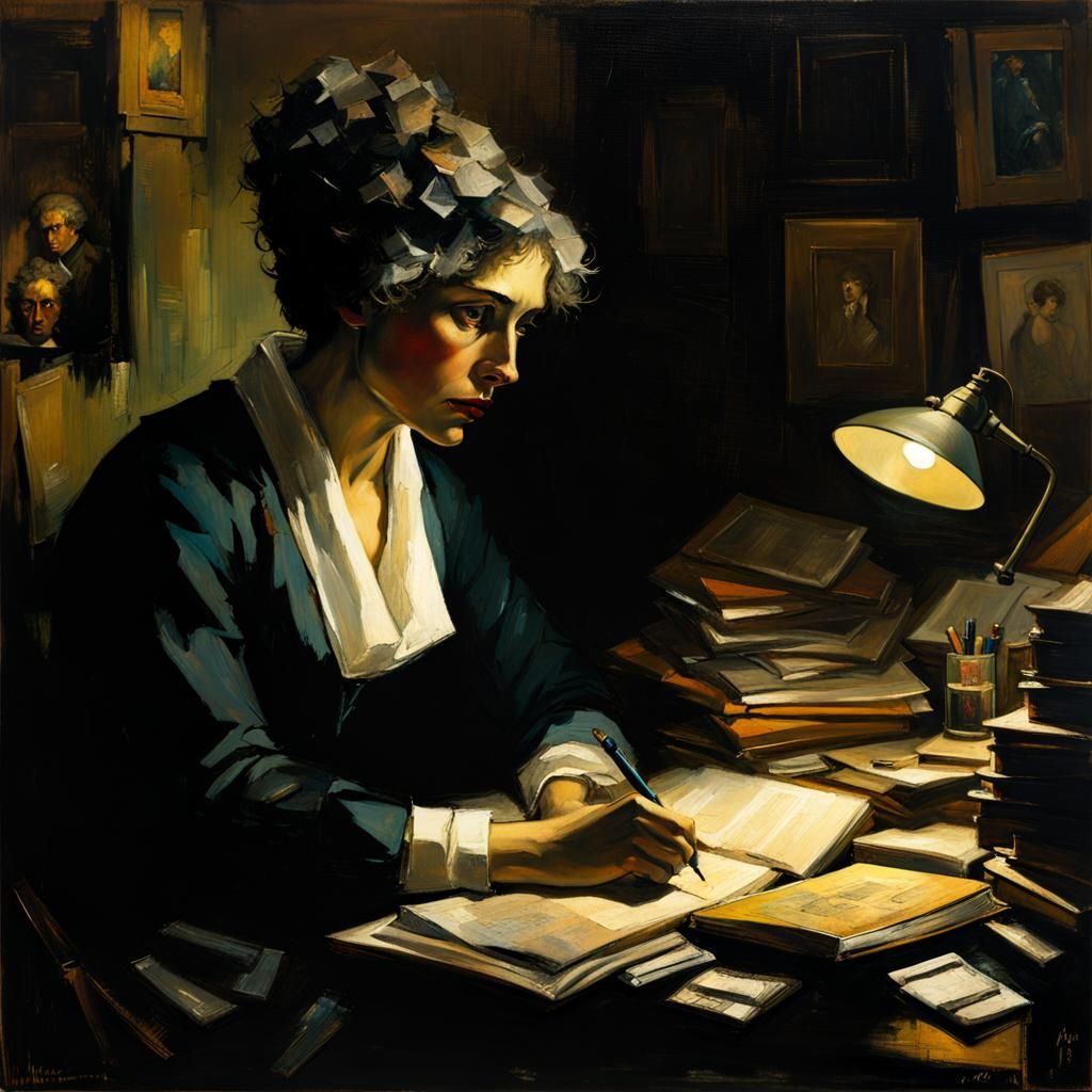 Mary Wollstonecraft in Impressionistic Impasto Style