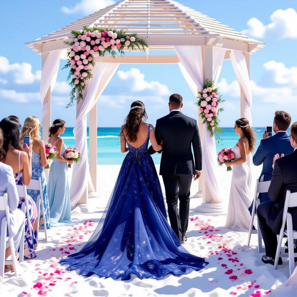 Romantic Beach Wedding Aisle in Whimsical Style