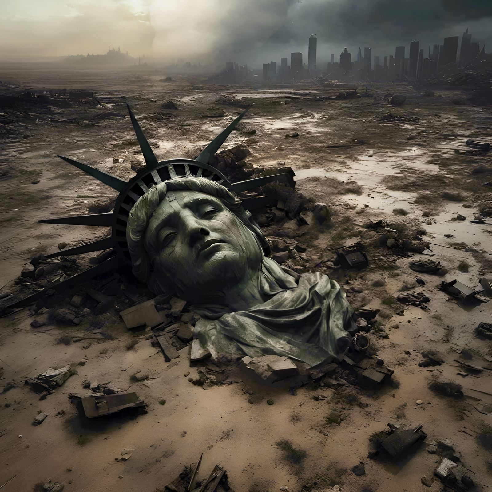 Post-Apocalyptic Desert Wasteland in Hyperrealistic Style