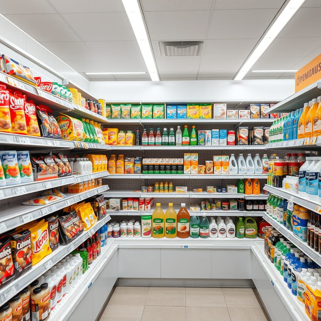 German Supermarket Shelf in Bauhaus Style