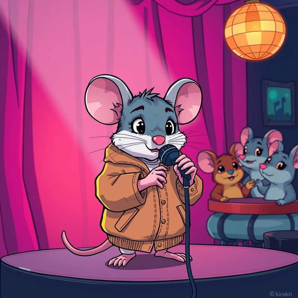 Mouse Karaoke Night in Animated 2D Style