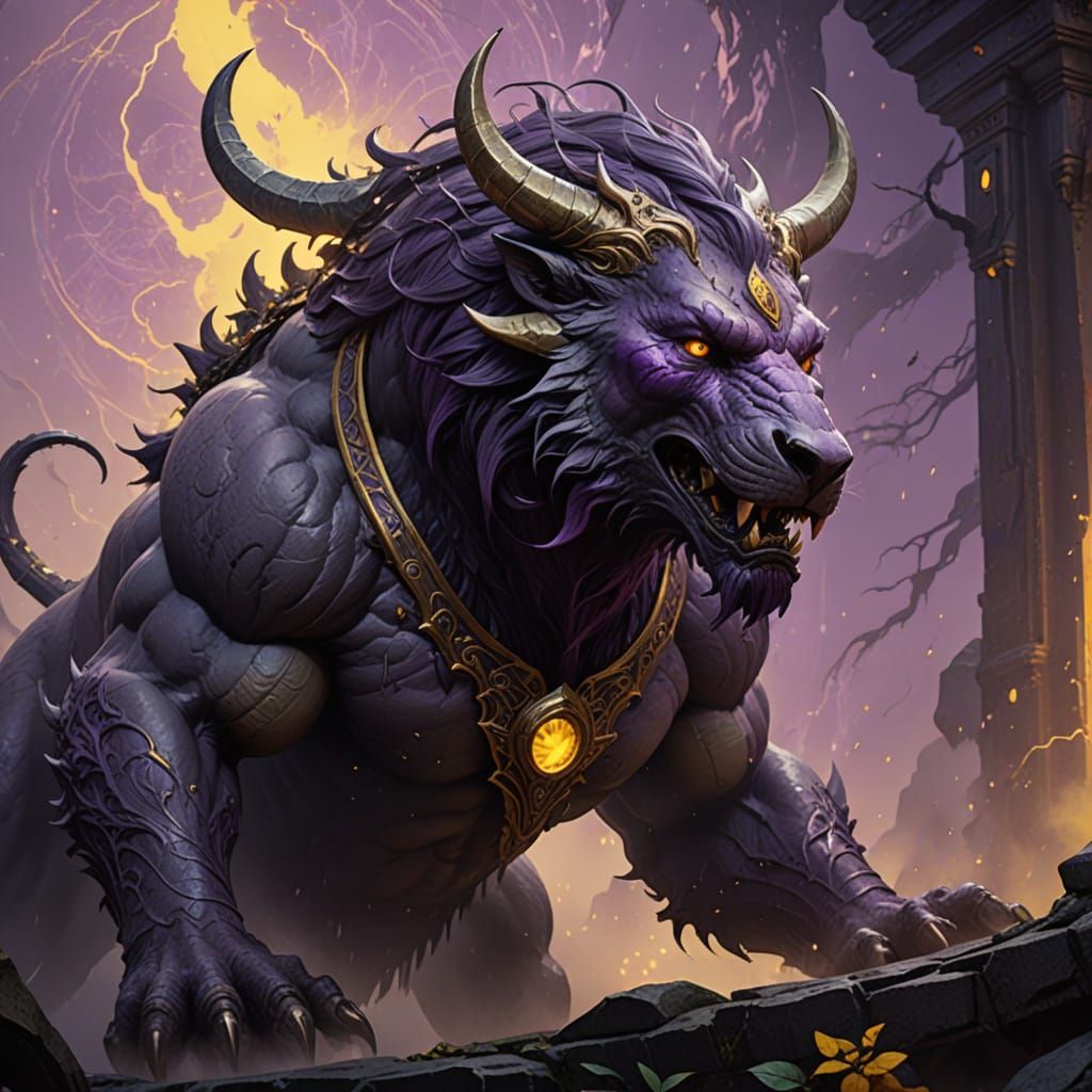 Ashen Beast in Dark Fantasy Style, 8K