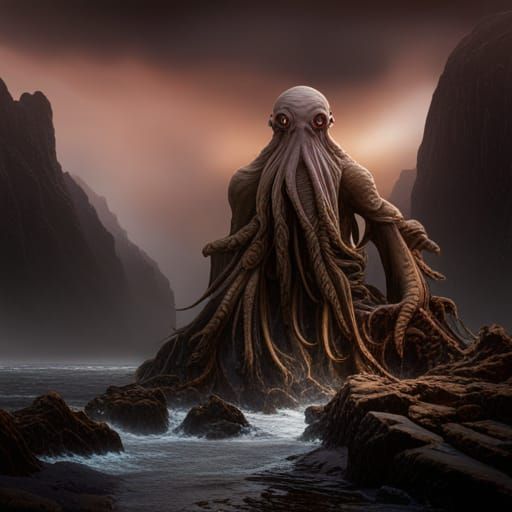 Detailed Matte Painting of Cthulhu in 8K